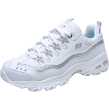 斯凯奇（Skechers）经典熊猫鞋女老爹鞋运动休闲厚底增高黑白复古11923 白色/银色/WSL 39