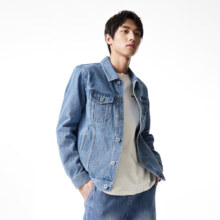 PLUS会员：JACK&JONES 杰克·琼斯 达芬奇联名 小鸟刺绣 重磅牛仔夹克
