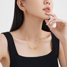 CHOW TAI FOOK 周大福 ING KNOT诺系列时尚精致足金黄金项链女R35121七夕礼物