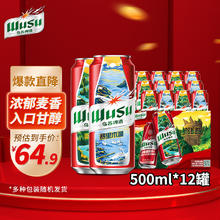 WUSU 乌苏啤酒 大红乌苏 500mL 12罐