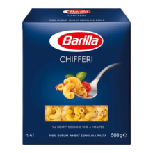 百味来Barilla意大利进口 #41通心粉意大利面500g 速食意面弯管形通心粉