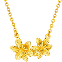 京东百亿补贴：LUKFOOK JEWELLERY 六福珠宝 足金栀子花黄金项链女款套链