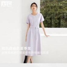 27日10点开始：DUIBAI 对白 糖果色减龄泡泡袖连衣裙 EDQ014X