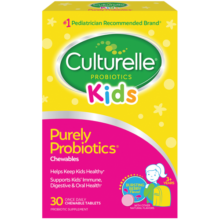 康萃乐Culturelle 益生菌儿童调节肠道菌群增强免疫力口腔健康LGG乳酸杆菌咀嚼片30粒/盒（莓果味）