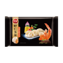 三全私厨系列虾仁玉米水饺480g30只 虾饺早餐食品速冻饺子蒸饺煎饺