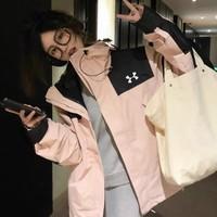 安德玛 冲锋衣男三合一可拆卸新款外套防风防水进藏户外登山服女
