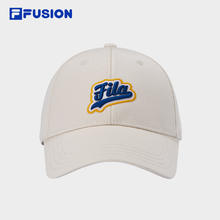 FILA 斐乐 FUSION斐乐潮牌情侣款棒球帽2024秋季新款休闲遮阳帽运动帽 苡米色-BG XS