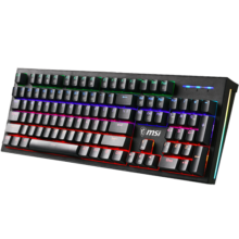 微星（MSI）GK50Z 机械键盘 红轴 RGB光效 有线 游戏电竞办公键盘 104键 吃鸡键盘 黑色