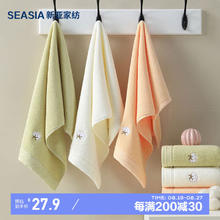 Sina 新亚 纯棉成人洗脸毛巾3条 全棉超柔吸水大毛巾成人面巾 30*60cm