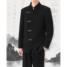 4cm 新中式男士结婚订婚小西服秋季2024新款黑色垫肩高级感立领中山装