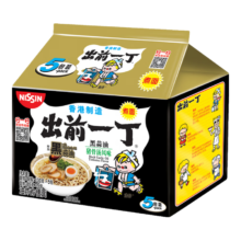 京东百亿补贴、plus会员立减、需首购:出前一丁（NISSIN）日清 进口方便面 黑蒜油猪骨汤味100g*5袋 方便面泡面速食煮面