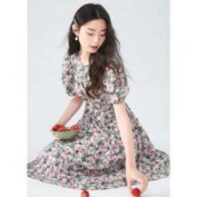 WESTLINK 西遇 玫瑰油画碎花连衣裙女 10520350F00