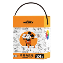 迪士尼(Disney)24色马克笔 学生儿童美术专用水彩笔 绘画彩笔涂鸦画画笔生日礼物 米奇DM24201