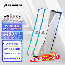 PREDATOR 宏碁掠夺者 Hera影锋系列 DDR5 6400MHz RGB 台式机内存 冰戟银 32GB（16GBx2）