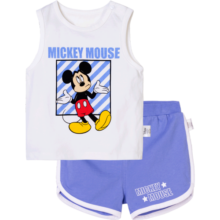 迪士尼宝宝（Disney Baby）迪士尼童装男童套装儿童米奇纯棉背心套装 米白 100cm