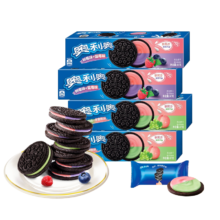 plus会员:奥利奥（Oreo）夹心饼干缤纷双果味双口味装97gX4零食早餐下午茶 （内容物随机）
