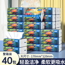 芬语荷抽纸家用纸巾餐巾纸5层加厚 40包（170*120mm*240张）