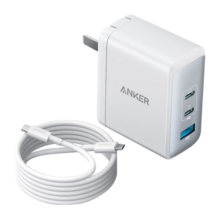 百亿补贴、PLUS会员：ANKER安克100W氮化镓充电器GaN2三口快充套装大功率适用iPhone15华为联想三星小米笔记本含数据线