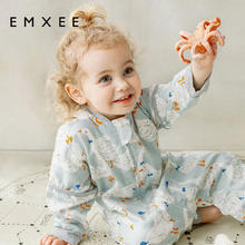 EMXEE 嫚熙 婴儿分腿纱布长袖睡袋