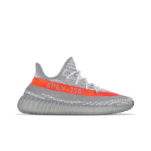 京东百亿补贴、Plus会员:阿迪达斯 adidas Yeezy Boost 350v2灰橙满天星 椰子跑步鞋GW1229