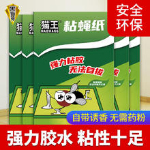 百亿补贴：黑猫神 粘蝇纸杀虫剂强力苍蝇贴家用厨房餐厅捕蝇神器一扫光粘蝇板
