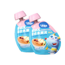 微信小程序：小鹿蓝蓝 果泥婴幼儿宝宝水果泥 苹果草莓番石榴味 80g*2袋 组合装