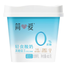 plus会员：简爱轻食酸奶0%蔗糖400g*1 低温酸奶大桶分享装*8件