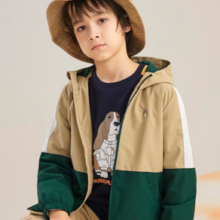 Hush Puppies 暇步士 男女大童时尚撞色拼接风衣外套（105~170cm）多色