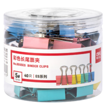 得力(deli) 19mm彩色长尾夹 小号 40只/筒 8555ES