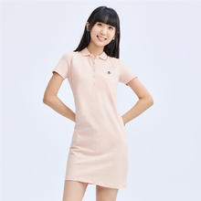 GIORDANO 佐丹奴 裙子女装小王子刺绣莱卡棉珠地针织POLO连衣裙 05469411