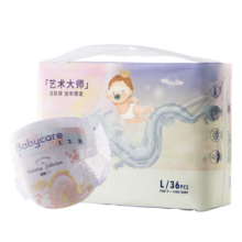 bc babycare【专属龙型尿显】艺术大师龙裤bbc纸尿裤婴儿尿不湿 L-36片【适合9-14KG】