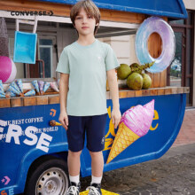 20点开始、PLUS会员：CONVERSE 匡威 儿童套装T恤短袖短裤速干套装
