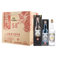 PLUS会员、百亿补贴：金门高粱 白金龙 清香型白酒 58度 600ml*12 瓶 老版整箱装