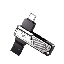 需首购: 爱国者（aigo）256GB USB3.2 硬核机甲U盘U382高速商务办公 双接口手机电脑两用优盘