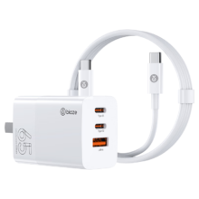 毕亚兹65W氮化镓充电器套装USB+Type-C数据线兼容PD20W多口快充头适用MacBookPro笔记本苹果15华为小米