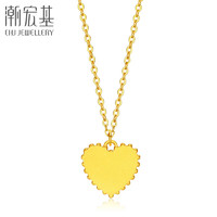 潮宏基 爱心5G黄金项链女士足金套链  4.05g