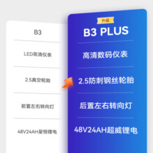 五星钻豹电动车48V24AH锂电池电动自行车新国标成人两轮两轮电瓶车B3PLUS B3PLUS/星辰白/活力蓝