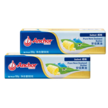 新西兰进口！Anchor 安佳  动物黄油咸味有盐100g*2