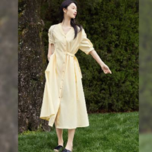 DUIBAI 对白 女士落肩袖衬衫裙