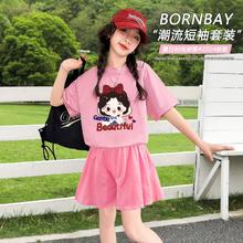 Bornbay 贝贝怡 女童套装24夏季儿童薄款甜美两件套