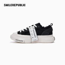 SMILEREPUBLIC SR开口笑增高厚底帆布鞋明星同款潮流百搭集合