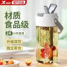 百亿补贴：XTEP 特步 水杯花茶杯食品级耐摔成人便携可入包分茶水吸管水壶子