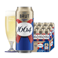 再降价、PLUS会员：kronenbourg 1664法式拉格啤酒 500ml*12罐