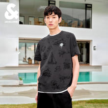 杰克琼斯 杰克·琼斯（JACK&JONES）夏季新款潮舒适字母情侣款半袖重磅棉质宽松短袖T恤男224201088 黑砂色224201109 170/92A/S