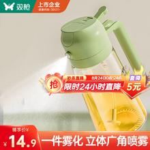 SUNCHA 双枪 油壶喷油壶 倒油喷油一体食用油玻璃油壶厨房家用不挂油 橄榄绿 橄榄绿