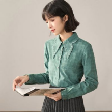 INMAN 茵曼 复古通勤长袖衬衫