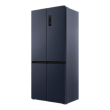 TCL 521升T9十字门超薄零嵌入式冰箱 宽幅变温 杀菌除味双循环防串味 底部散热 大容量家用冰箱 R521T9-UQ 烟墨蓝