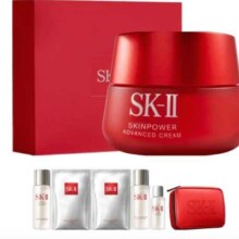 京东百亿补贴、plus会员：SK-II大红瓶面霜100g乳液护肤品套装礼盒sk2化妆品全套skii生日礼物女*2件+赠品