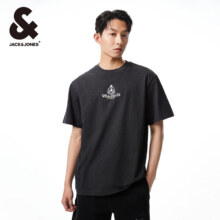 PLUS会员：JACK&JONES 杰克琼斯 夏季情侣重磅纯棉短袖T恤合集 黑砂色（十二款可选）