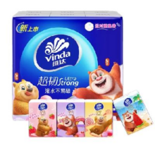 维达（Vinda）超韧糖果香手帕纸4层7张*12包 熊出没IP